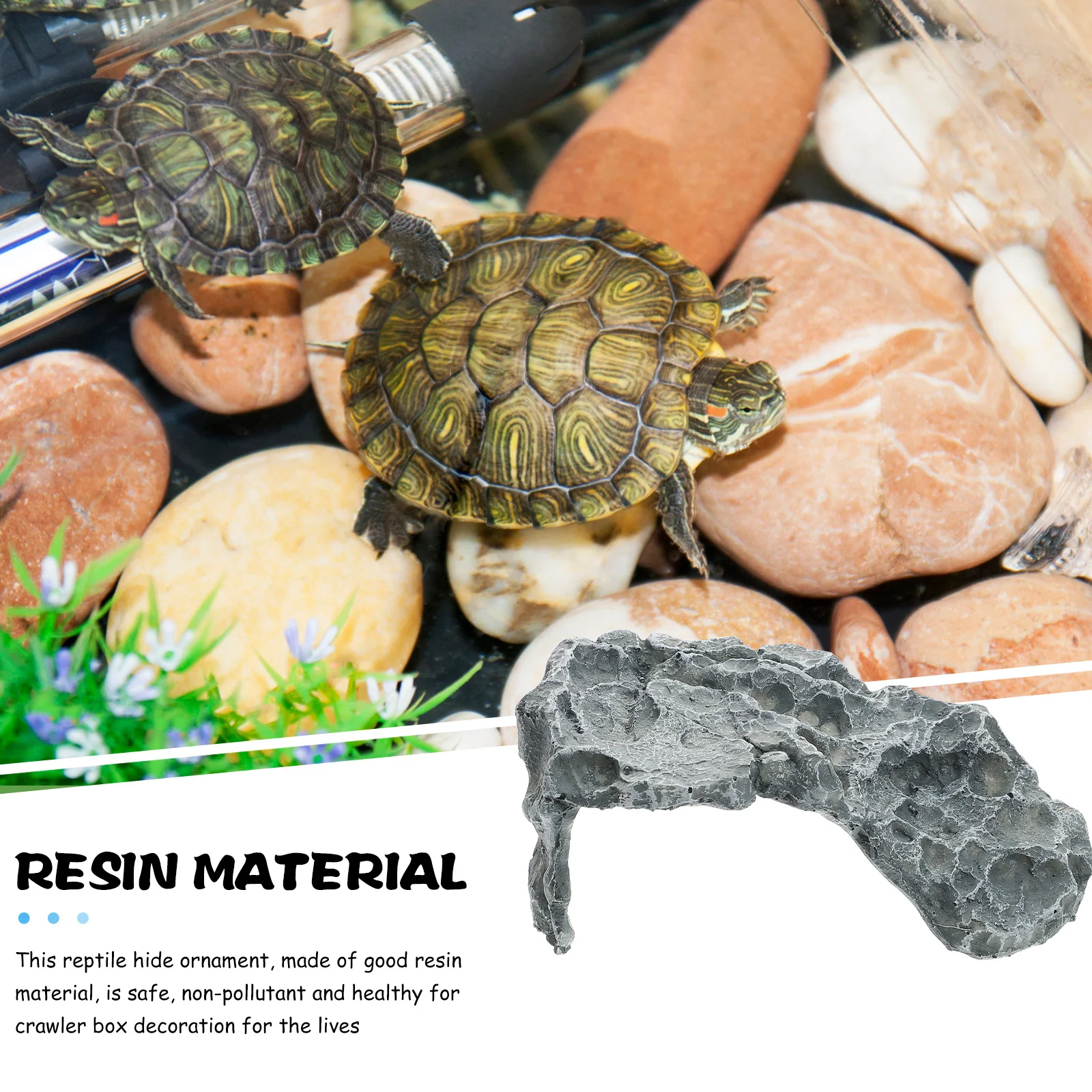 

Reptile Basking Platform Turtle Hideout Resin Made Vivid Beautiful Creative Interesting Habitat Decor Bearded Dragon Hideout