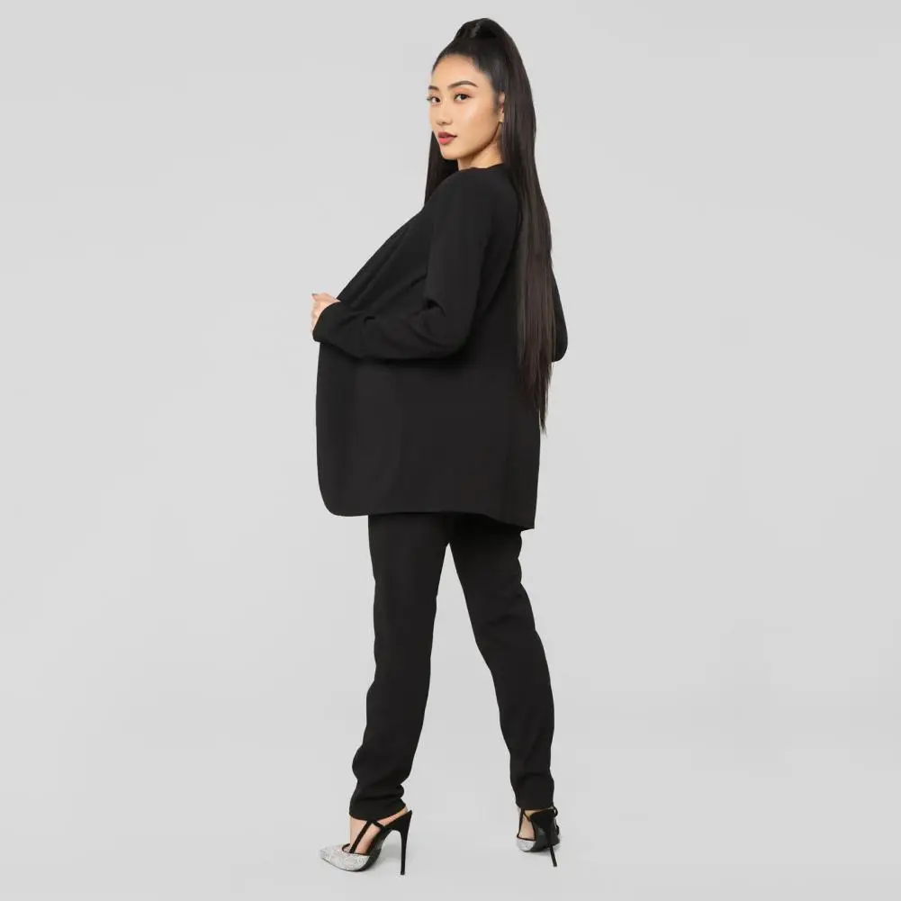 Conjunto Formal para ir al trabajo de negocios, 2 unidades/juego, traje para mujer, abrigo, pantalones, conjunto Formal, cárdigan con solapa, chaqueta, pantalones de cintura alta