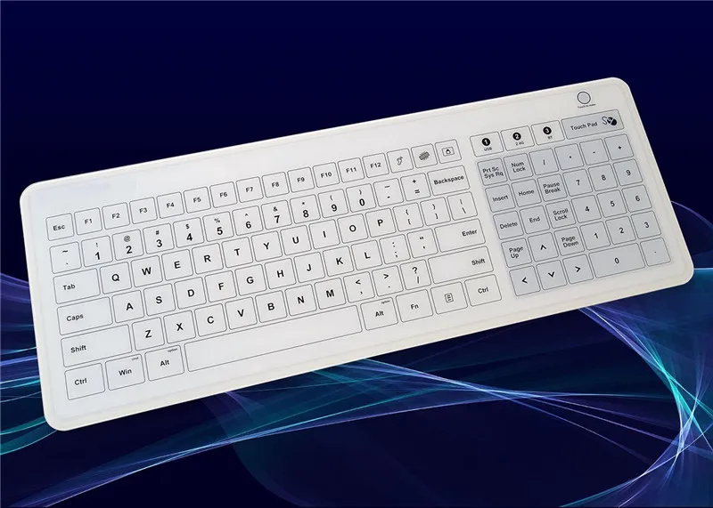 

Capacitive Touchscreen Glass Medical Keyboard Multi-Interface, USB, Wireless and Bluetooth