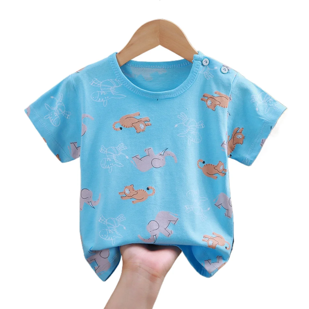 Camisetas De manga corta con estampado para niños y niñas, Tops De algodón para bebés, prendas De vestir, Ropa para niños De 5 A 6 Años