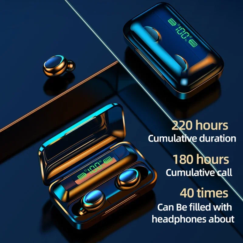 TWS Earphone Bluetooth 5.1 Wireless Headphone Hearing Aid Waterproof Earbuds Headset Handfree With Mic 2200mAh Charging Box