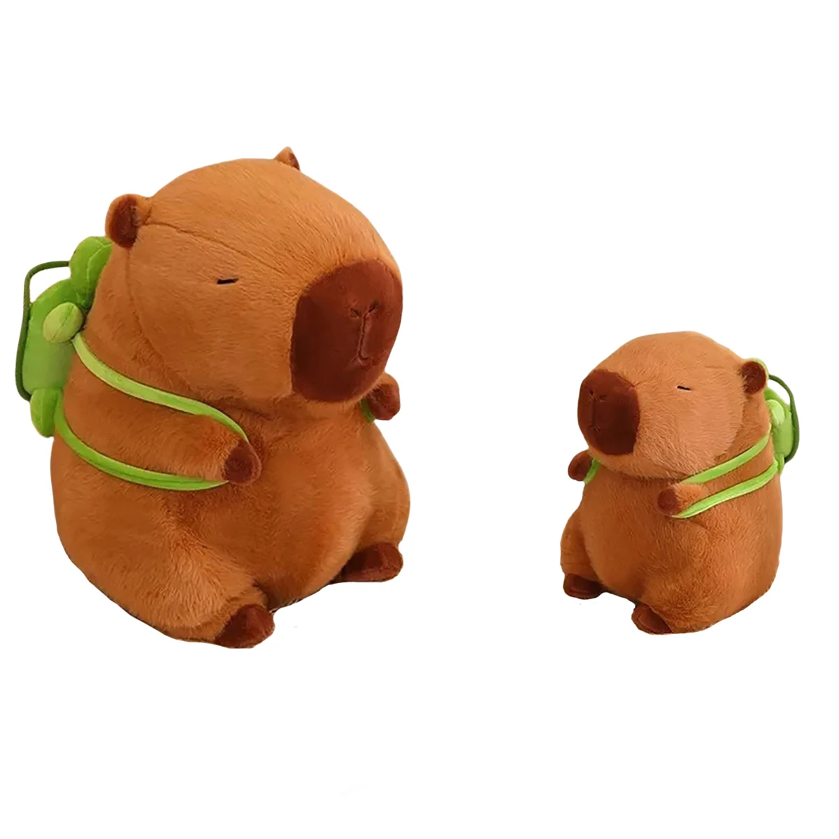 Huisdier schattig capibara pluche met schildpad rugzak kawaii capibara knuffels speelgoed sleutelhanger tas charmes cadeaus voor kinderen bruin