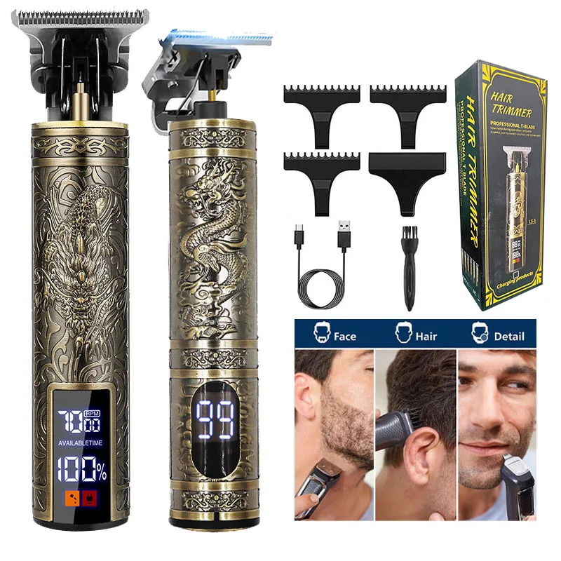 Tondeuse à cheveux sans fil aste par USB pour hommes, coupe-rasoir, machine de découpe, coupe-cheveux de salon, affichage, 2024 mAh, offre spéciale, 800