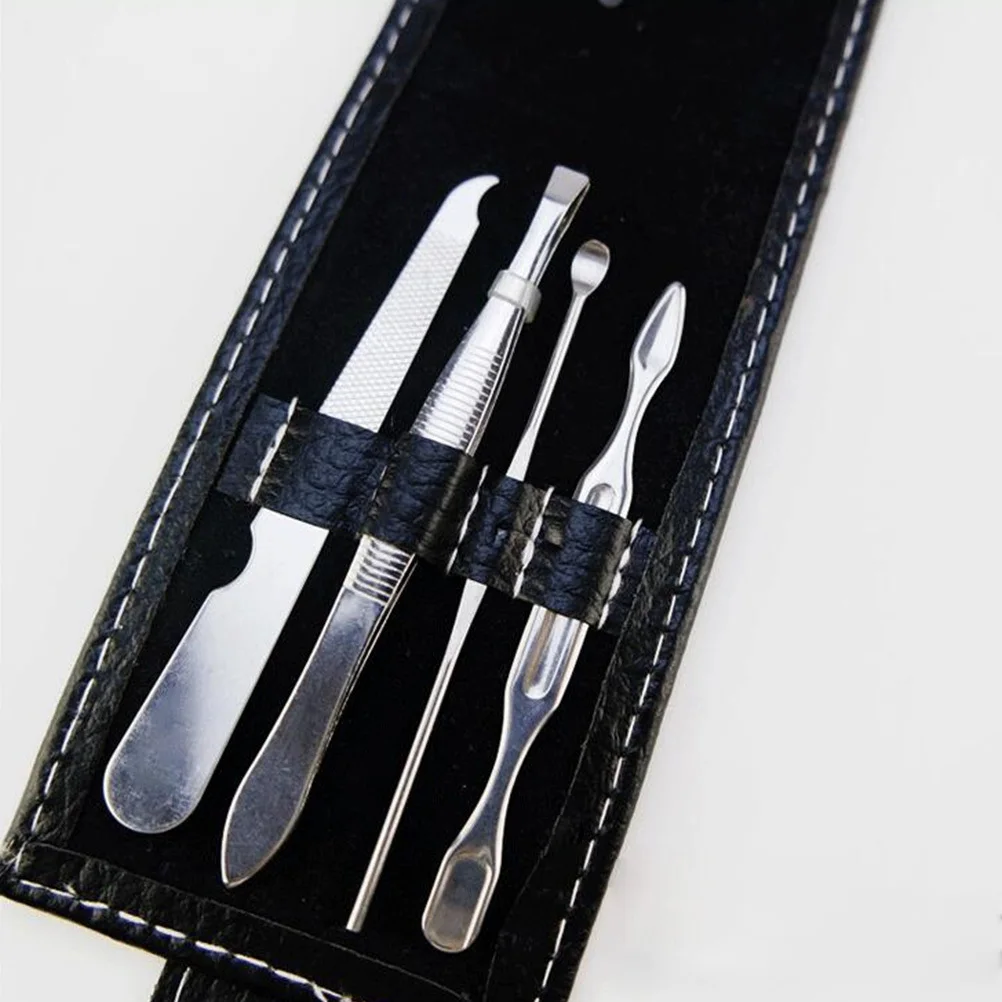 مجموعة أدوات من الفولاذ المقاوم للصدأ مكونة من 6 قطع للباديكير، مجموعة مبرد تشذيب الأظافر المعدنية، مجموعة أدوات تقطيع الأظافر للاستخدام المنزلي، مانيكير محمول #2