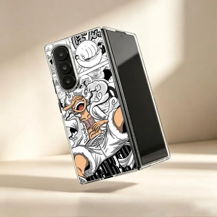 Transparent Soft Phone Cover Case for Samsung Galaxy ZFold7 Z Fold 7 6 5 4 3 ZFold5 ZFold3 ZFold6 ZFold4 Anime Justice Luffy