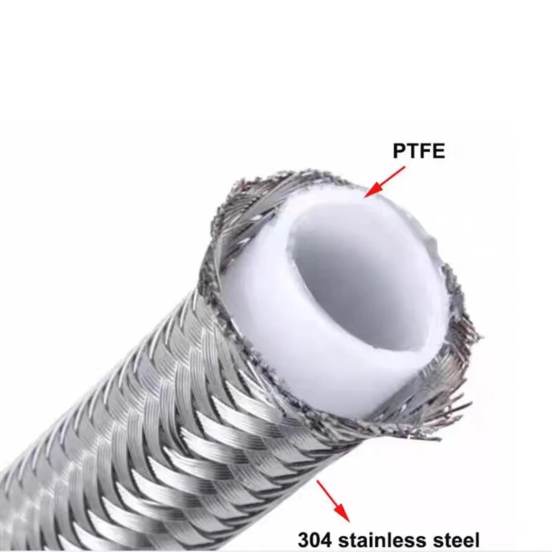 สายฉีดเชื้อเพลิง Gas Oli 6 ~ 25มม. ท่อสายทำความเย็นท่อภายในท่อเกลียวสแตนเลส PTFE