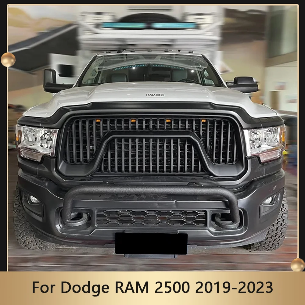 

Auto Exterior Accessories Front Grille Matte Black Grille With Light Fits For Dodge RAM 2500 2019-2023 Upper Grid Bumper Grills