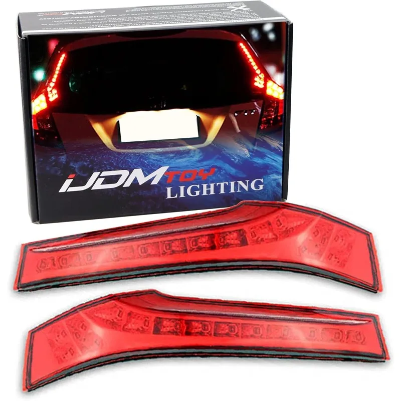

iJDMTOY Red Lens LED Rear Side Pillar Tail/Brake Lamps Compatible 2015-20 , OEM Replacement Powered by 14 Pieces of LED Lights