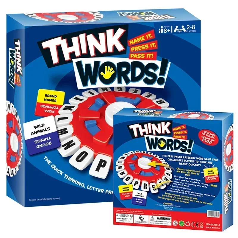

Think Word English Spanish German Board Game Fast Paced Family Fun Letter Pressing Puzzle Game For All Ages