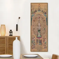 Buddhist Buddha Thangka Canvas Print Painting Poster India Chinese Zen Home Decoration Wall Art Picture for Living Room No Frame