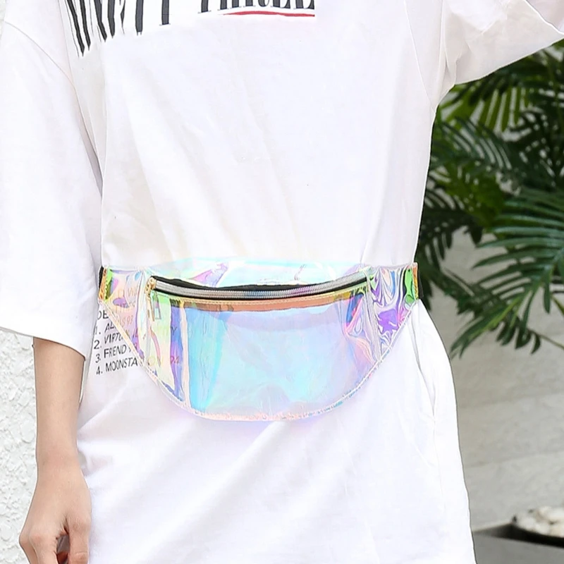 Holographic Waist Bag Translucent Fanny Pack Hologram Beach Travel Waistbag New Women Belt Bag Bum Hip Pouch Money Phone Holder