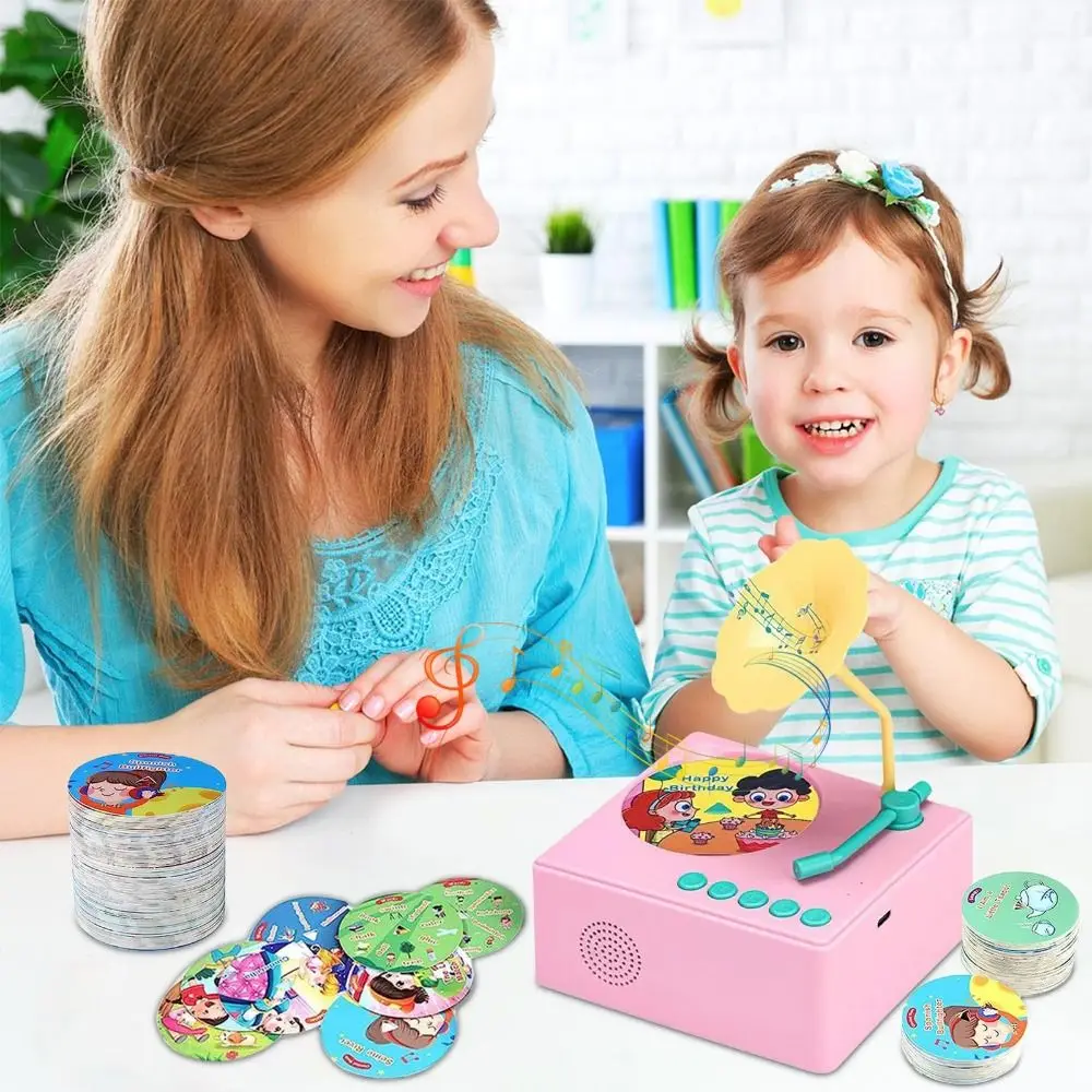 Children's Early Education Toys Kids Gramophone Sleep Music Box Children's Toys Children's Story Music Player with 48 Cards