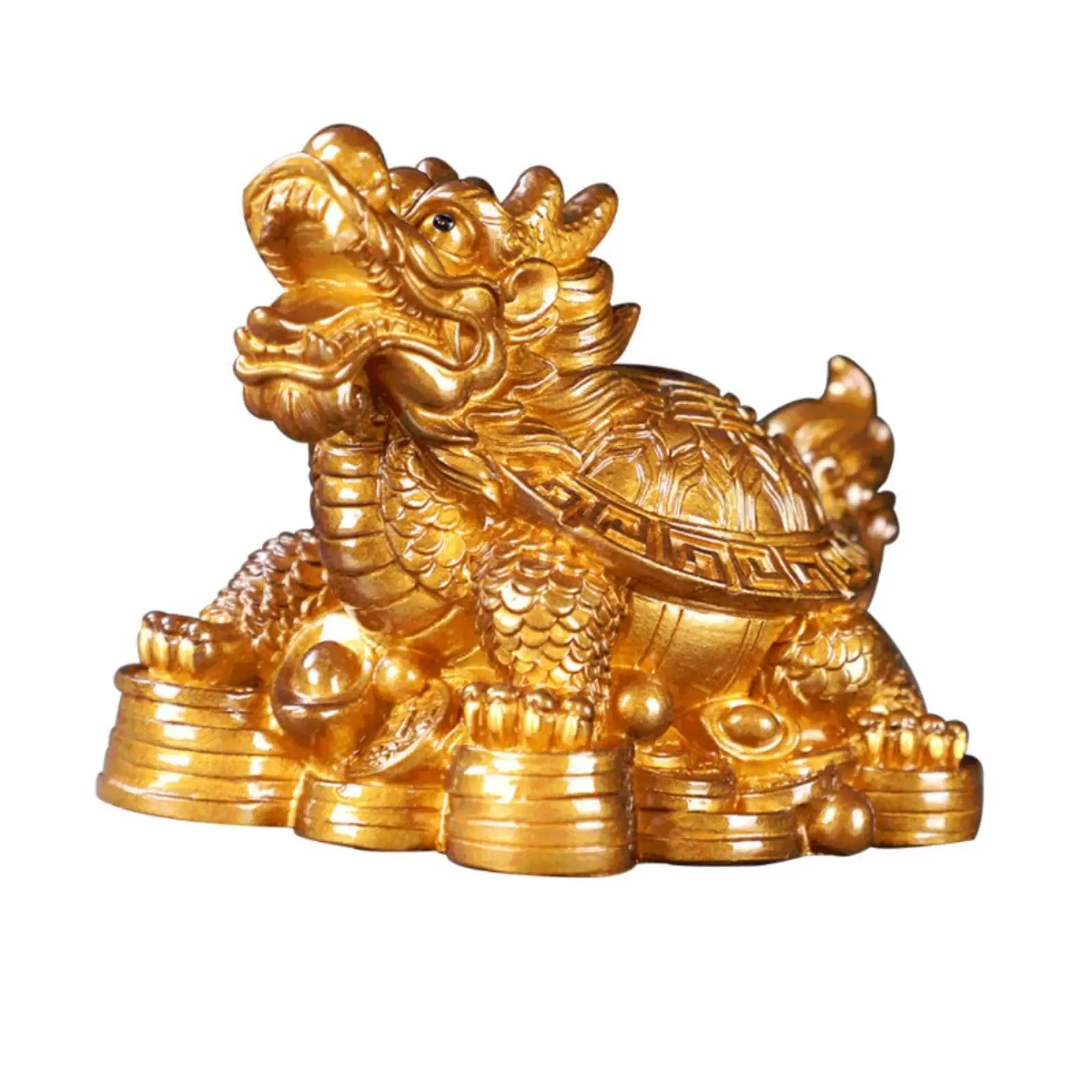 Mythical Reptile Statue Handcrafted Resin Tea Pet for Hot Water Reaction Longevity Symbol