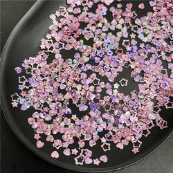 Paillettes Laser en PVC en Forme de Cœur et Étoile pour Nail Art, Accessoires de Manucure, Confettis de Mariage, Remplissage, 20g