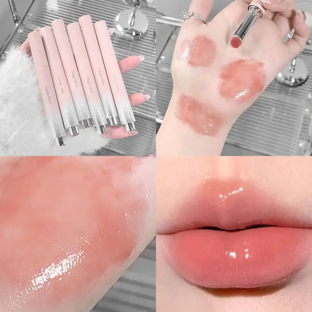 Cute Jelly Solid Lip Gloss Moisturizing Hydrating Water Light Lip Gloss Waterproof Long Lasting Lip Glaze Student