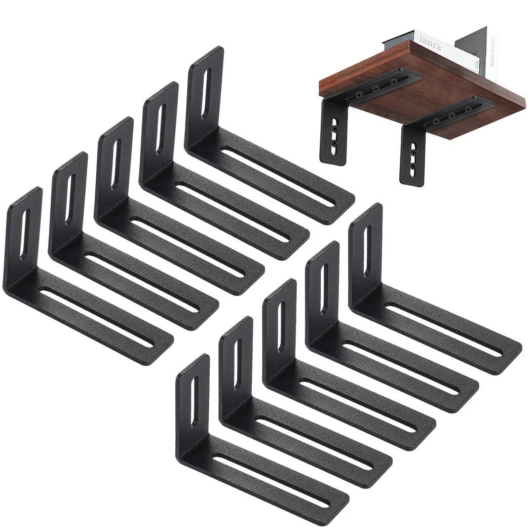 

10Pcs/Set L Shape Shelf Bracket L-shaped Brackets For DIY Floating Shelf/Corner Brace Joint Metal L Braces For Fixing Furniture