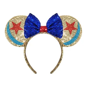 Mickey Mouse Ohrhaarband für Mädchen, Kinder, Pailletten Dot BOWS, Prinzessin Spielzeug, Geburtstag, Halloween -Party, Cosplay, Haarzubehör, schön 12 Hauptverkäufe von Mickey Fantasy - №1