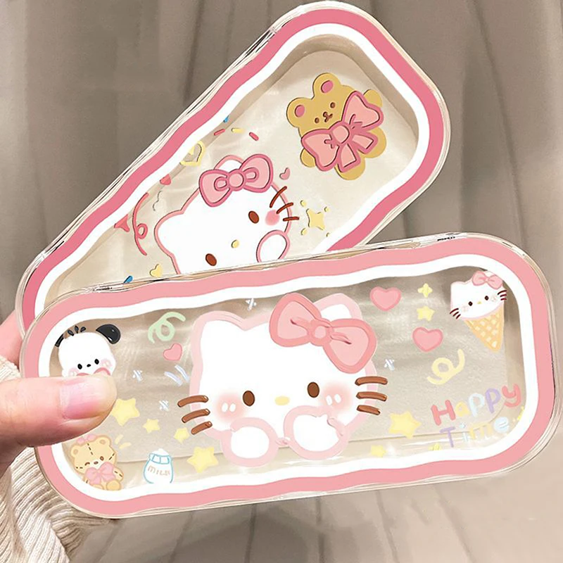 

Чехол для хранения Hello Kitty, милые очки Sanrio, Женский чехол для хранения мультяшных очков с котом и сердцем, защитный чехол для солнцезащитных очков, женские подарки Sanrio для девочек