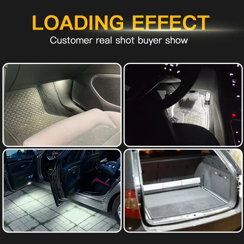 

2PCS For Seat Alhambra Skoda Superb Rapid Ateca 2016 2017 2018 2019 2020 Car LED Glove Box Light Footwell Lamp