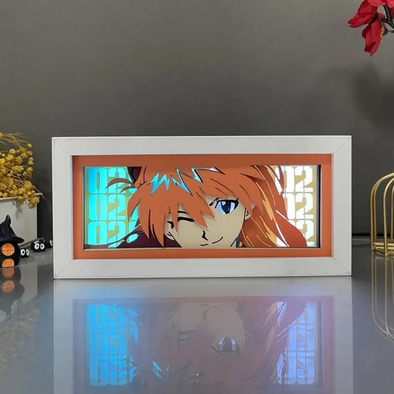 EVA Asuka Langley Soryu anime cartoon cute glowing light painting creative Kawaii poster desktop ornament small night light gift