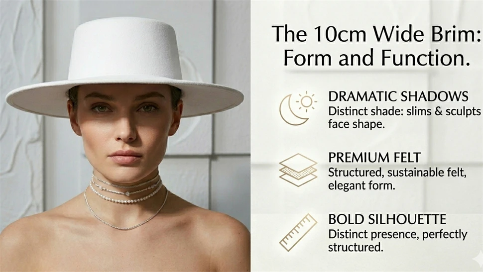 Elegante Frauen Männer Flache Top Breite Krempe Fedora Hut Herbst Winter Fedoras Boater Hut Kirche Panama Hüte – Detail 5