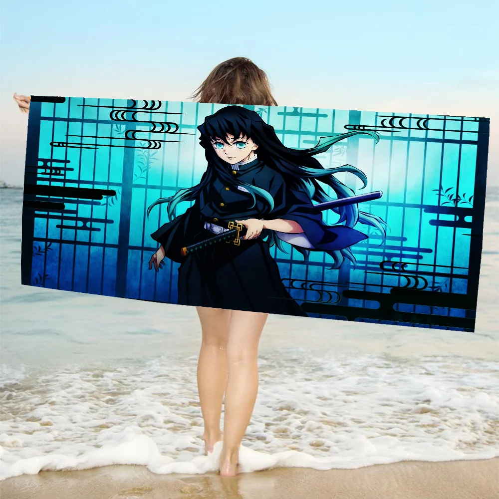 أنيمي Muichiro T-tokito كبير ستوكات مناشف الشاطئ منشفة سريعة الجافة الرمال مناشف الشاطئ بركة منشفة للسفر حمام سباحة اليوغا #5