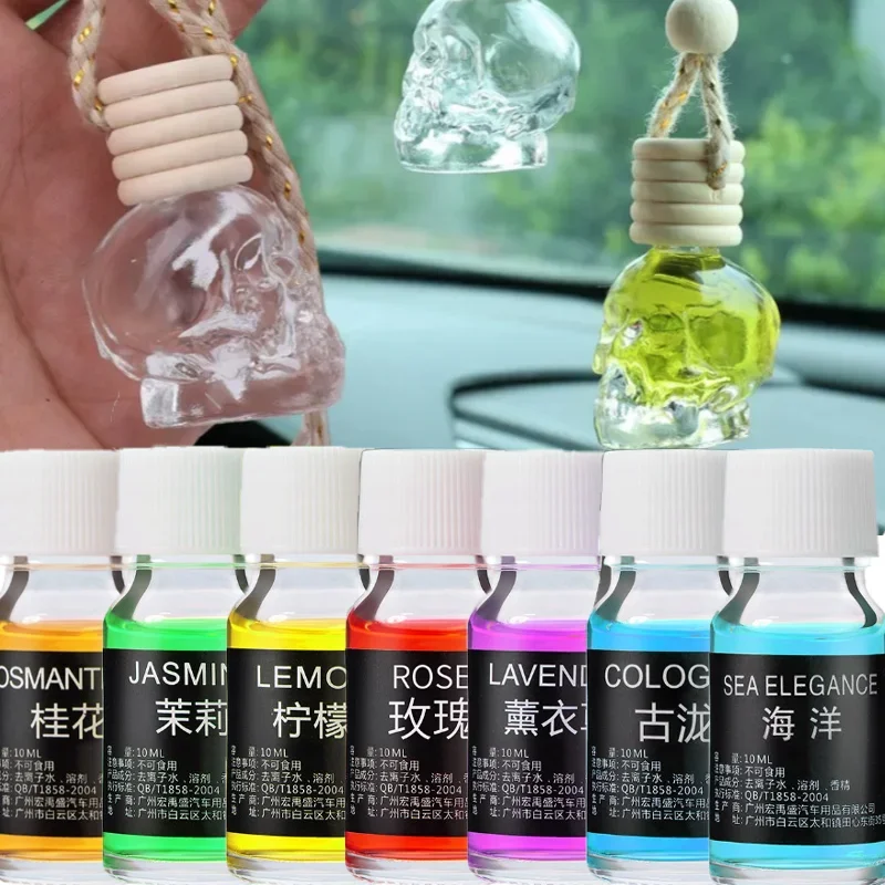 

Skull Car Air Freshener Diffuser Perfume Aromatherapy Essential Oil Bottle Best Halloween Gifts Auto Interior Accessories