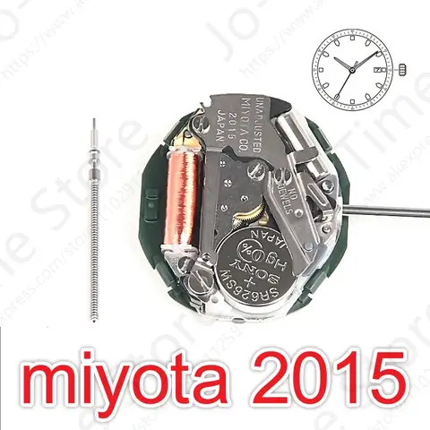 Miyota 2015 여성용 쿼츠 무브먼트 소형 표준 날짜 표시 일본 무브먼트 시계용