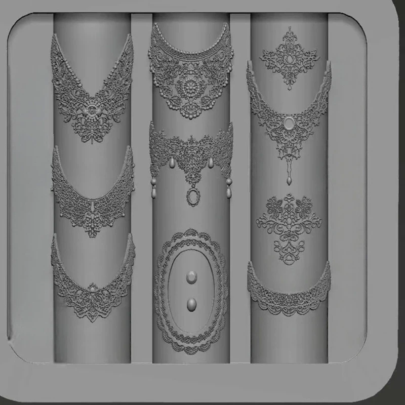 Molde de unhas de renda transparente para mulheres, estêncil de unhas de renda com design em relevo de silicone, molde de manicure profissional, artesanato diy, uso diário