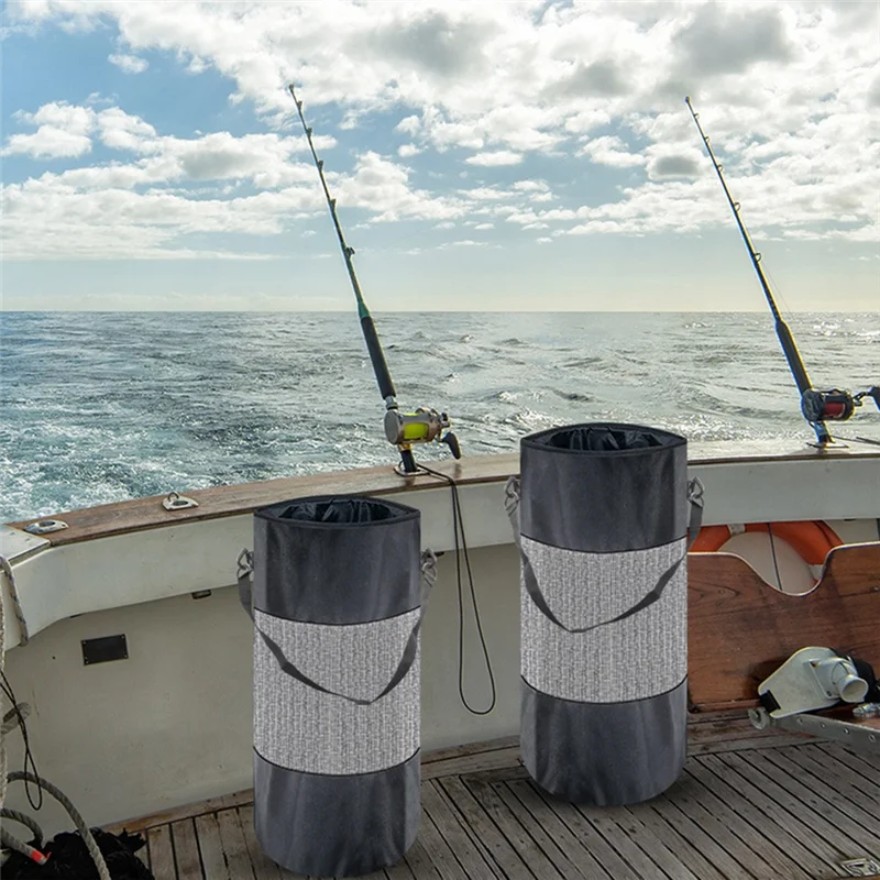 المحمولة شبكة قارب سلة المهملات قابلة لإعادة الاستخدام كيس قمامة الصيد الملحقات قارب حاوية القمامة #4
