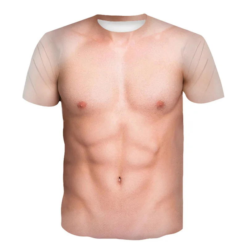 Camisetas musculosas falsas para hombres y mujeres, ropa de calle con estampado 3D, ropa deportiva informal, moda de gran tamaño, Tops