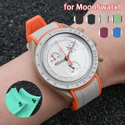 New Silicone Strap for Omega X Swatch Joint MoonSwatch 20mm Quick Release Curved End Watch Band Bracelet for Rolex Seamaster 300