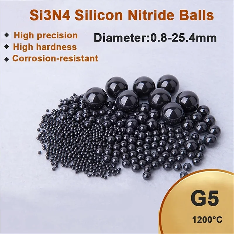 2-50Pcs Silicon Nitride Ceramic Balls 0.8mm 1mm 1.2mm 1.5mm 1.588mm 2mm 2.381mm 2.5mm ~25.4mm High Hardness And Wear Resistance