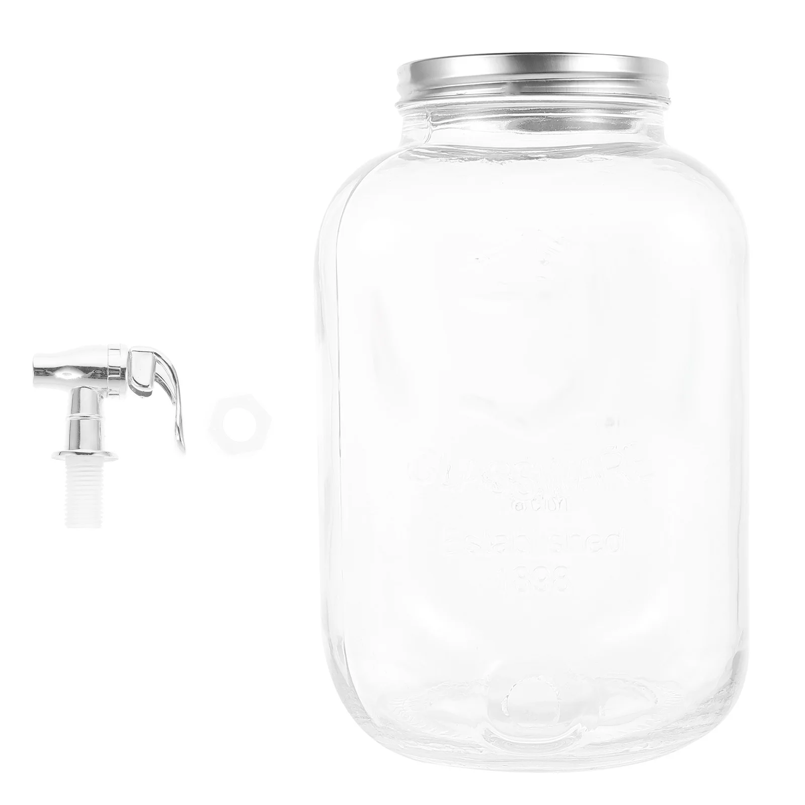 

1Pcs Glass Drink Container Enzyme Bottle Transparent 5L Beverage Dispenser Faucet Storage for Kitchen Party Wine