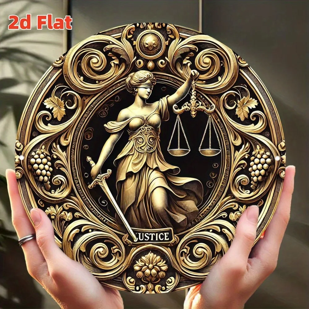 لوحة فنية جدارية لإلهة العدالة - احتفال بالعرض بمقياس أنيق وديكور سيف للمساحات القانونية #4