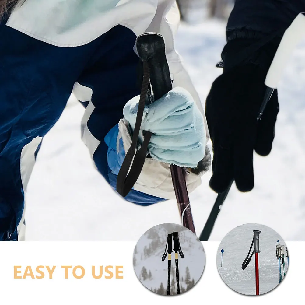 قطعتان من سوار المعصم القطبي للرحلات القابل للتعديل، حزام عصا التزلج، ربطة عنق واقية للرياضات الخارجية، نايلون متين، مريح، خفيف الوزن #1