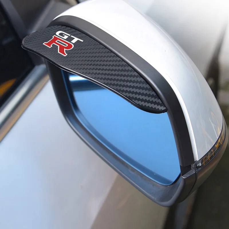 

Car Rearview Mirror Stickers Rain Eyebrow Carbon Fiber Texture for Nissan GTR