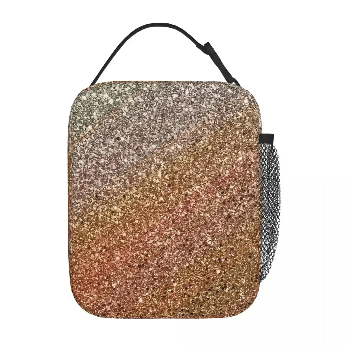 Glitter Sparkle Seamless Pattern Insulated Lunch Bag Women Office Cooler Thermal Food Box Tote Leakproof Lunch Boxes Container