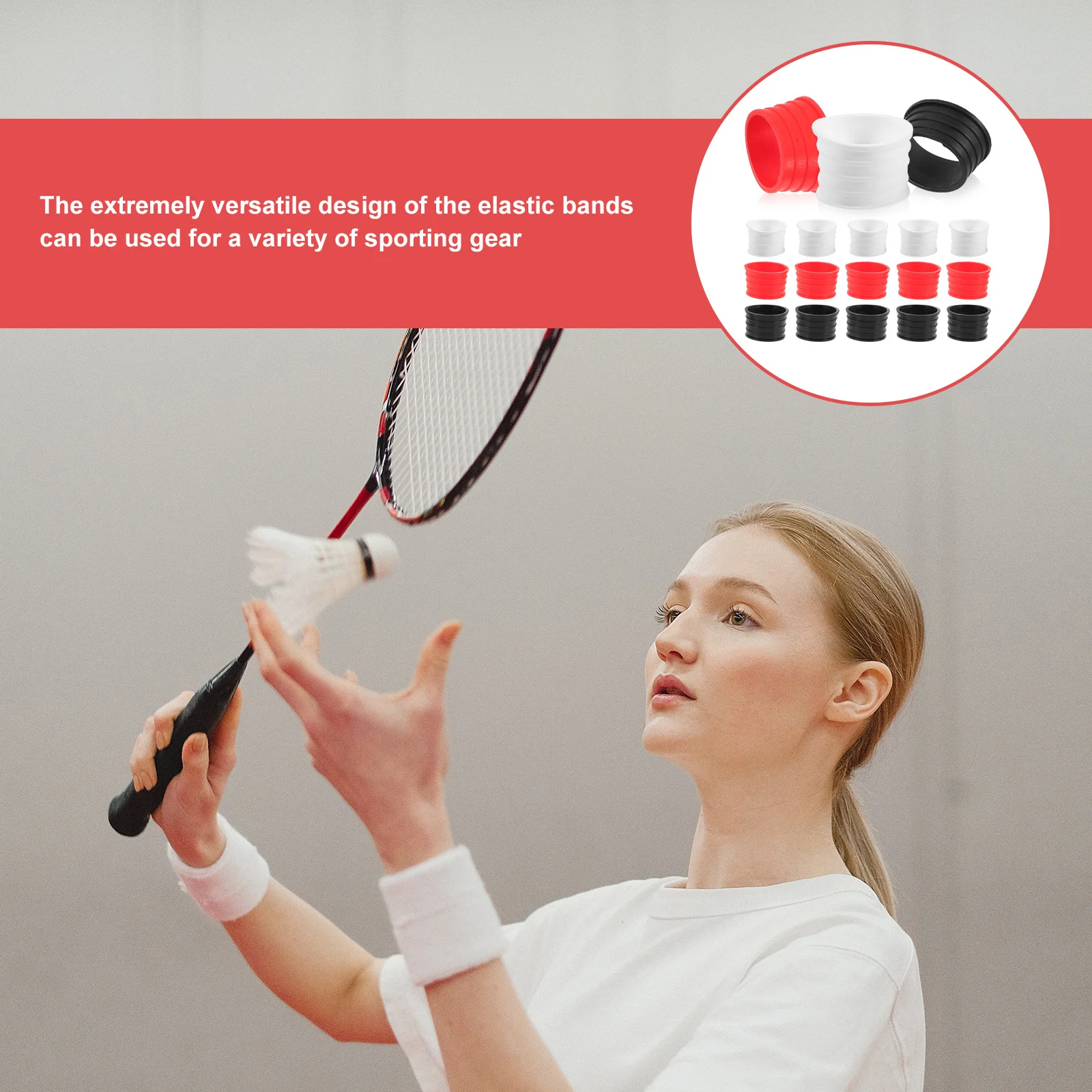 

15 шт., ленты для захвата теннисной ракетки, силиконовая защита для захвата, надежная подходит для бадминтона, сквоша, бейсбола, нескользящая лента для захвата