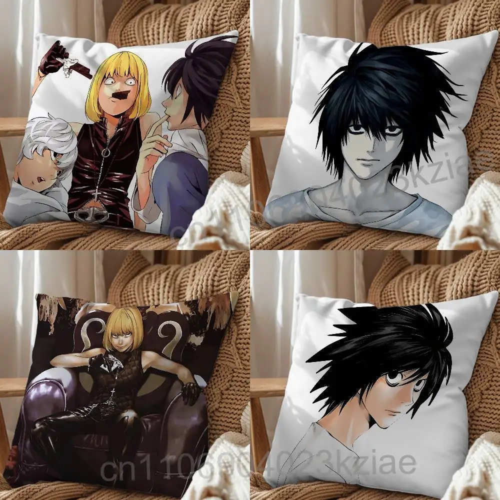 Impulse Mello Death Note insane L Lawliet Pillow Case Anti-dustmite Pillowcase Invisible zipper silky short plush Sofa