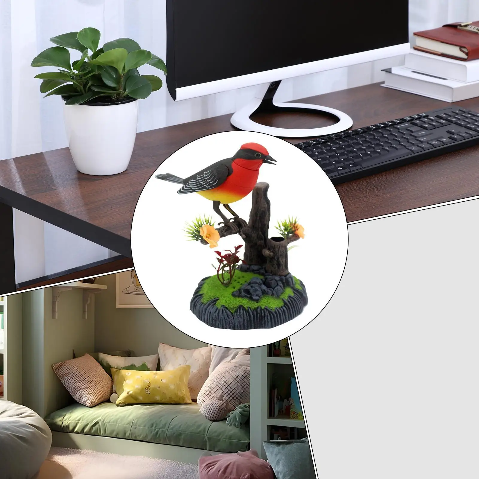 Simulatie Elektronische Vogel Kinderen Speelgoed Chirp Penhouder Decoratieve Realistische Huisdier Vogel Voor School Kinderen Slaapkamer Woonkamer Keuken