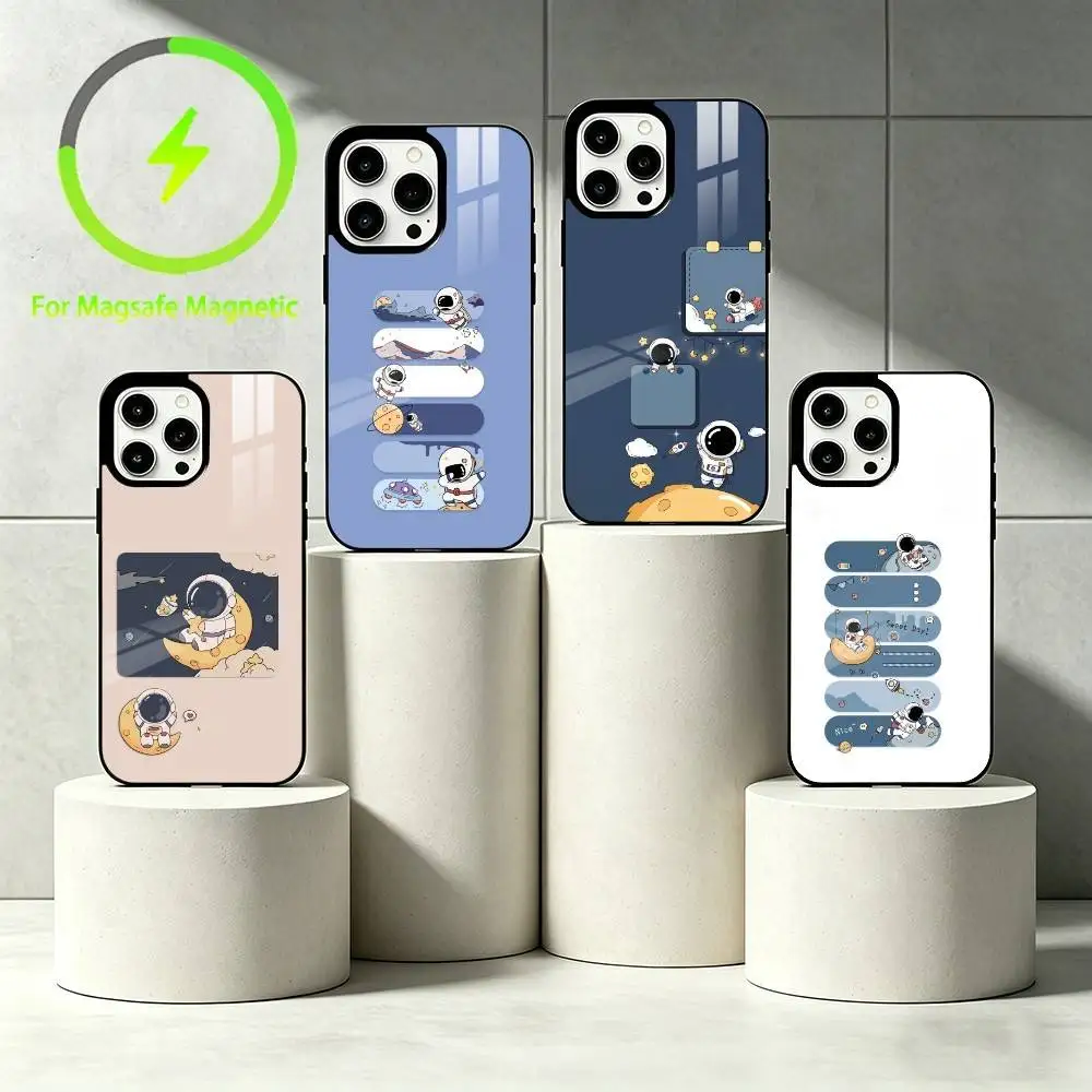 

Q-Q cartoon collage style Phone Case For iPhone 17 16 15 14 13 12 Pro Max Plus for Mirror Wireless Magnetic Cover