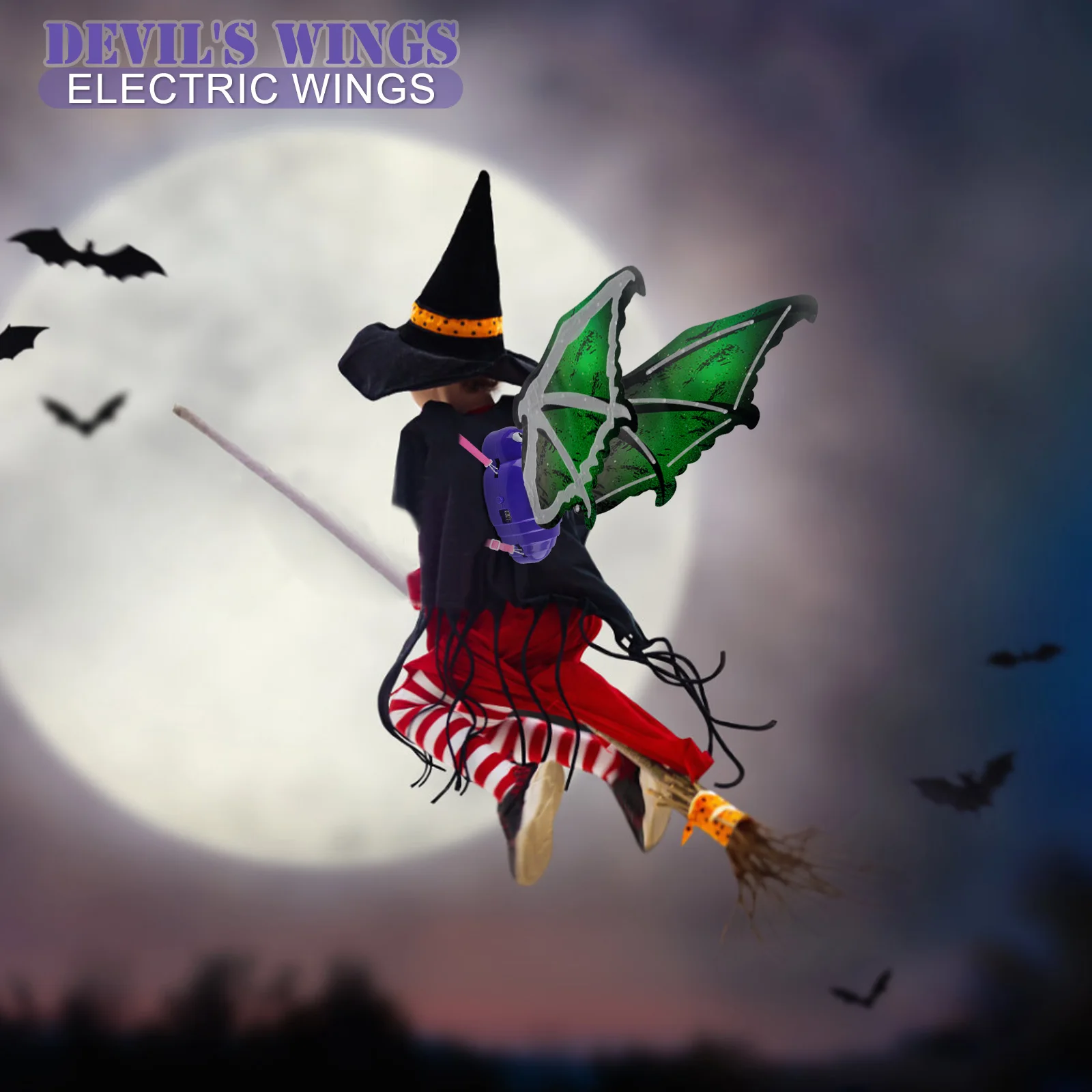 لعبة جناح الخفافيش للأطفال بأجنحة الشيطان مع أضواء LED ووظيفة موسيقية مثالية لهدايا عيد الميلاد