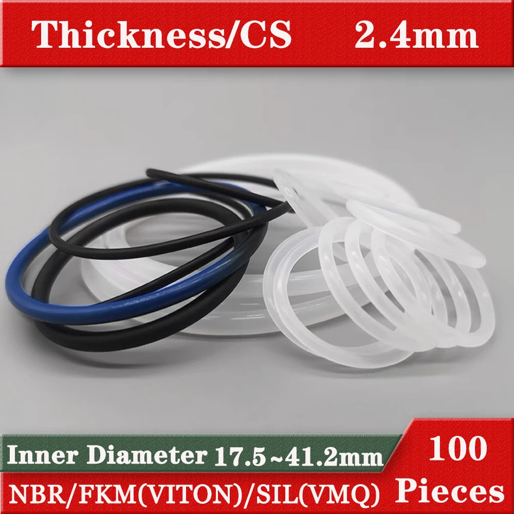 rubber ring  gasket NBR Silicon VITON inner diameter 17.5-41.2mm Thickness 2.4mm oring for pump seal waterproof oil resistant