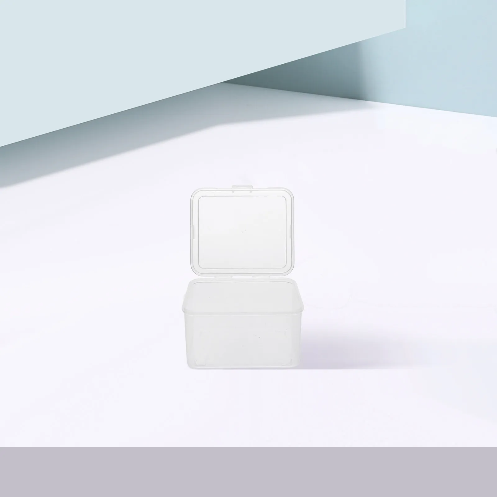 Transparent Plastic Storage Box Hinged Lid Organizer for Cards Trading Business Beads Small Craft Supplies