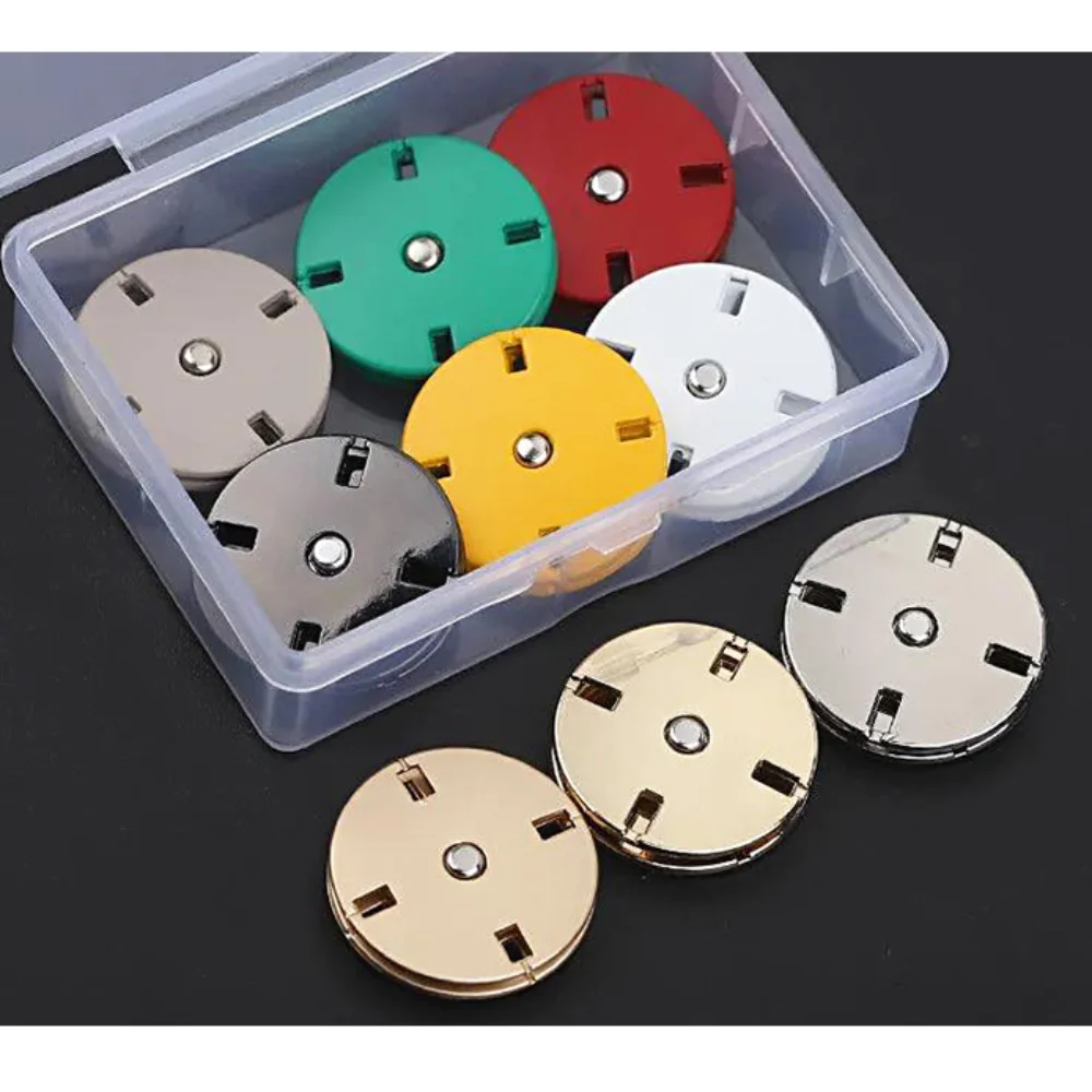 5Pairs DIY Suit Jacket Coat Bag Snap Button 21mm Handmade Snap Fasteners Round Metal Invisible Concealed Buckle Sewing Supplies