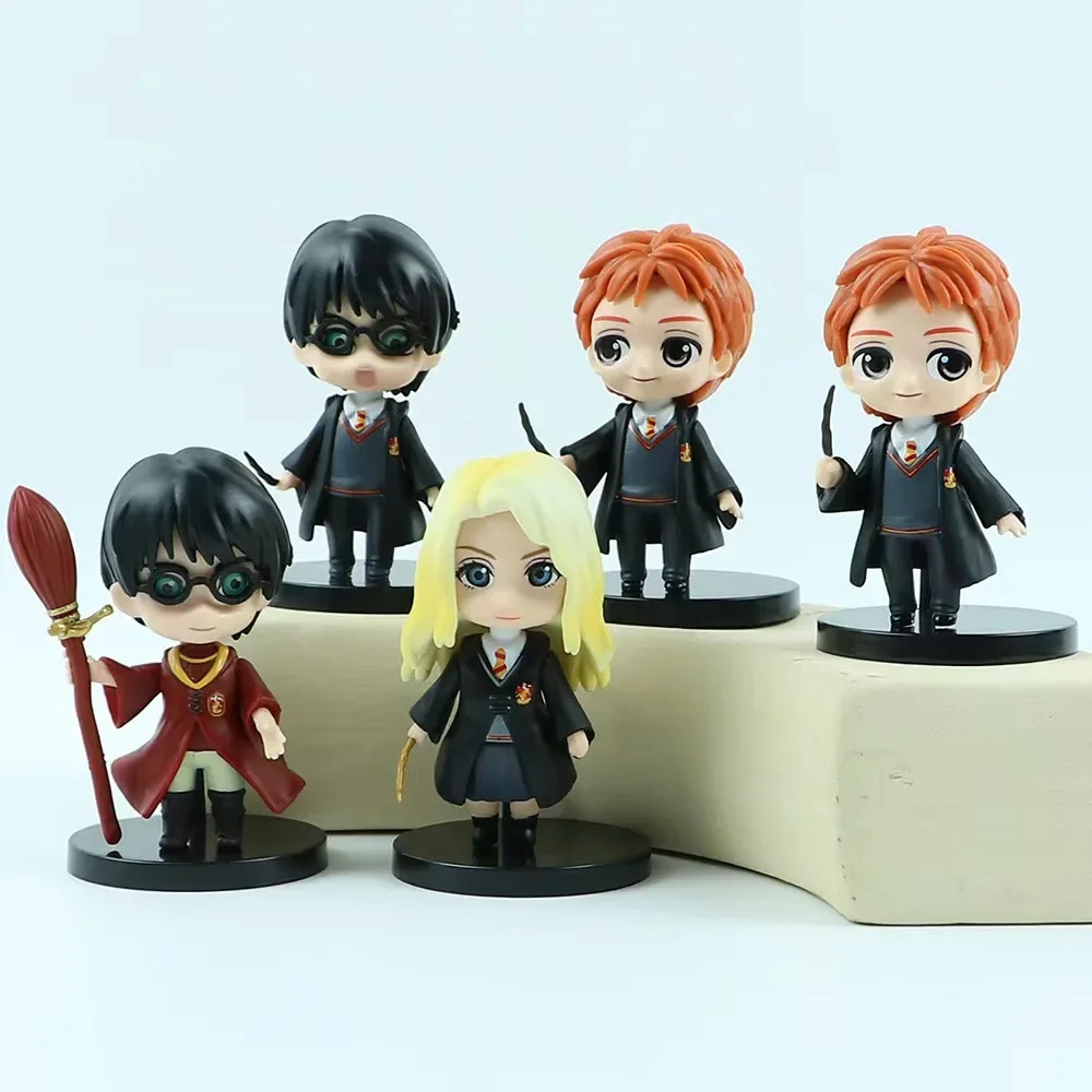 10Pcs/Set Harry Potters Figures Anime Q Version PVC Doll Toys Movies Car Cake Decoration Children Birthday Christmas Gift