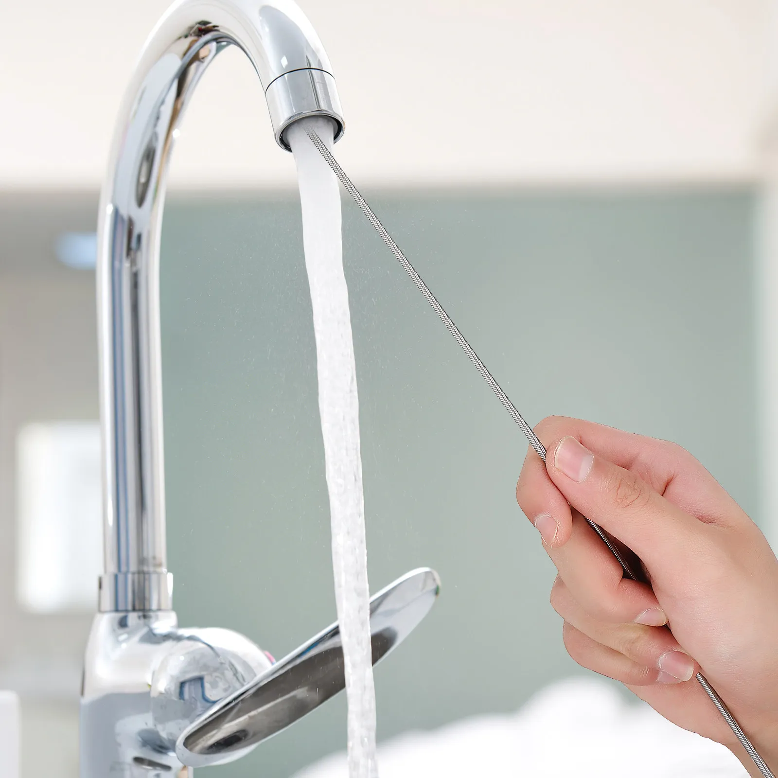 

4Set Drain Cleaning Brushes Flexible Tube Unblocker Tools Plunger Sticks Remove Hair Clogs Sink Kitchen Pump Blockages