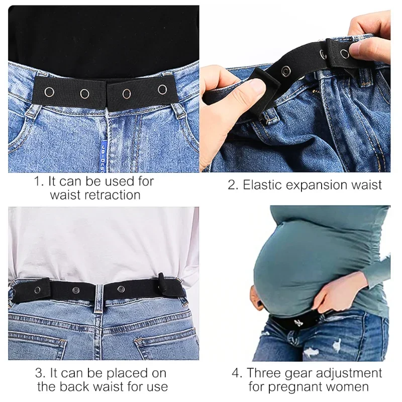 Women Adjustable Elastic Maternity Waist Band Extender Trouser Maternity Expander Jeans Elastic Pant Extenders