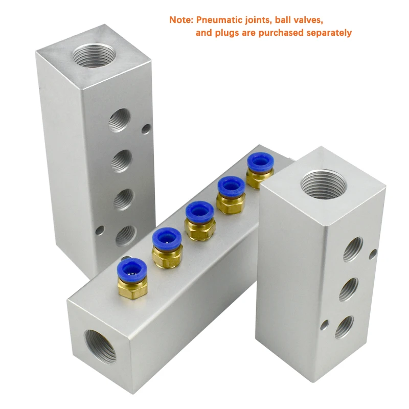 

40x40 Thickened G1/2 to G1/4 Split Teeth Exhaust Source Oil Water Distribution Shunt Block Straight-Through